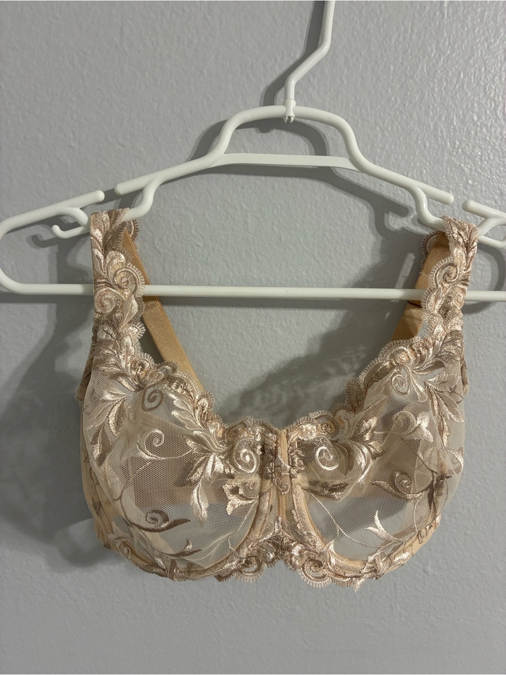 Soma Sensuous Lace Sheer Embroidered Unlined Underwire Bra, Warm Amber 34DDD